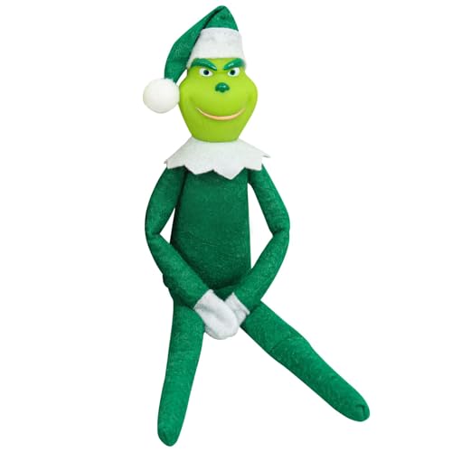 AENEY Grünes Monster Figur, Elf Plüsch Spielzeug Weihnachten Puppe Deko Cartoon Plüschtier Grün Weiche Kuscheltiere Geschenk für Weihnachten (Grün) von AENEY