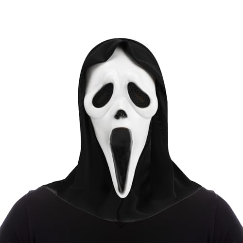 AENEY Gruseliger Schrei Ghostface Maske Halloween Horror Blutige Maske Vollkopf Requisiten Gruselige Party Schädel Cosplay Kostüm (Scream-3) von AENEY