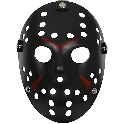 AENEY Jason Hockey Maske Creepy Halloween Kostüm Dämon Killer Maske Party Maskerade Horror Cosplay Kostüm Requisiten (Schwarz) von AENEY