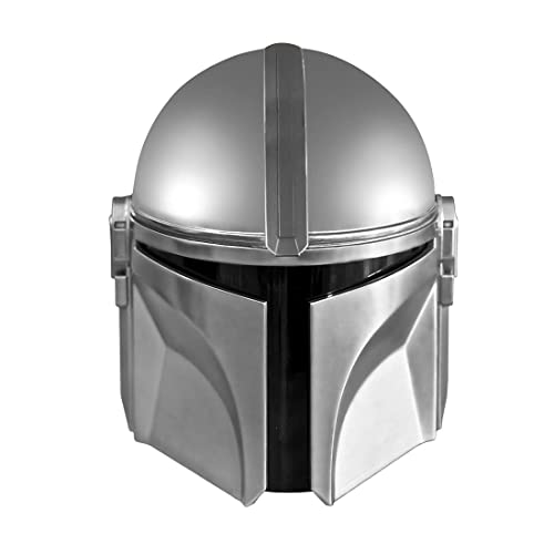 Mandalorian-Helm, Boba Fett Ganzkopf-PVC-Maske, Halloween-Cosplay-Kostüm-Requisiten für Erwachsene, Silber von AENEY