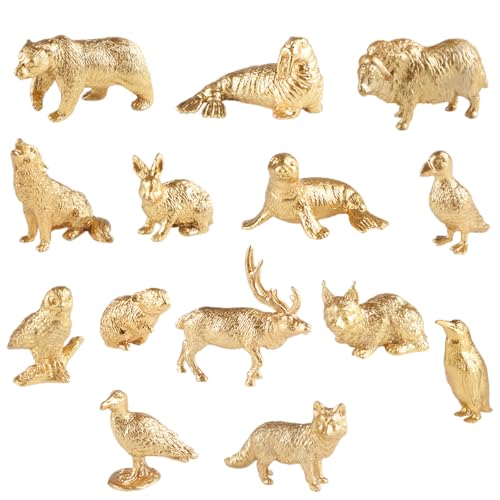 AENIMELY 14-teiliges Mini-Gold Polar-Tierfiguren – Feste Wildtiermodelle – STEM-Lernspielzeug, Kuchentopper, pädagogisches Spielzeug für Kinder AENIMELY 14-teiliges Mini-Gold Polar-Tierfiguren – Feste Wildtiermodelle – STEM-Lernspielzeug, Kuchentopper, pädagogisches Spielzeug für Kinder von AENIMELY