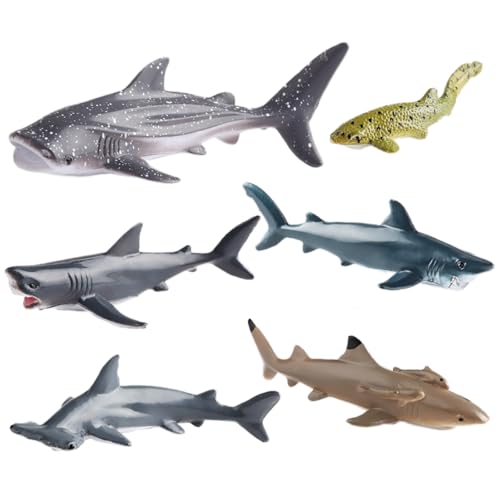 AENIMELY 6-teiliges Haifiguren-Set – Realistische Meeres-Tierfiguren mit Megalodon – STEM-Lernspielzeug, Meeres-Spielzeug, Kuchentopper für Kinder AENIMELY 6-teiliges Haifiguren-Set – Realistische Meeres-Tierfiguren mit Megalodon – STEM-Lernspielzeug, Meeres-Spielzeug, Kuchentopper für Kinder von AENIMELY