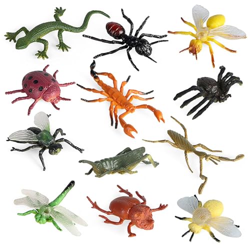 AENIMELY 6pcs Realistic Insect Animal Figures Spider Ameise Libelle Bee Mini Insect Action Playset for Children Science Birthday Party Favors von AENIMELY