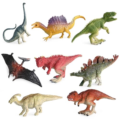 AENIMELY Dinosaurier-Spielzeugfiguren-Set, Mini-T-Rex, Stegosaurus, Brachiosaurus, realistische Bildung, Dinosaurier-Spielzeug, Figur für Jungen, Mädchen, Kleinkinder, 8 Stück von AENIMELY