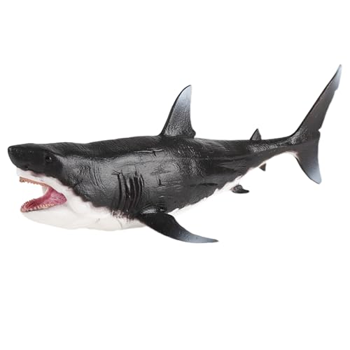 AENIMELY Schwarze realistische prähistorische Megalodon-Haifisch-Figur beweglicher Mund großer Hai Spielzeug Megalodon Meerestier Meerestier Ozean-Tiermodell von AENIMELY