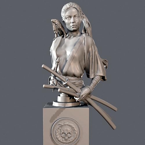 AERUIKJS 110mm Ancient Female Samurai Warrior Bust Resin Model KitUnpainted and Unassembled Soldier Resin Model Kit // F5v-7s3 von AERUIKJS