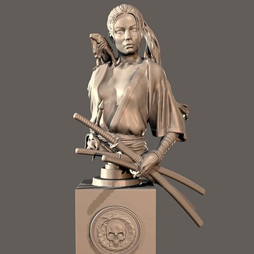 AERUIKJS 75mm Ancient Female Samurai Warrior Bust Resin Model Kit Unbemalt und unmontiert Resin Model Kit // F5v-7s1 von AERUIKJS