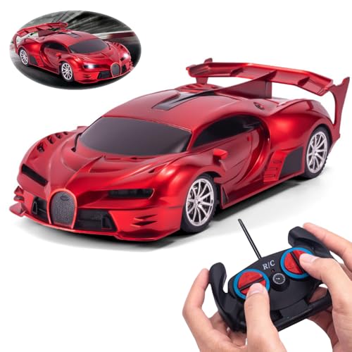 AEUZWR Ferngesteuertes Auto Kinder, 1/32 Hochgeschwindigkeits RC Auto Spielzeug, 2.4 GHz Spielzeugautos, RC Car mit Scheinwerfer für Jungen Mädchen ab 3 4 5 6 7 8 9 Jahre, Rot von AEUZWR