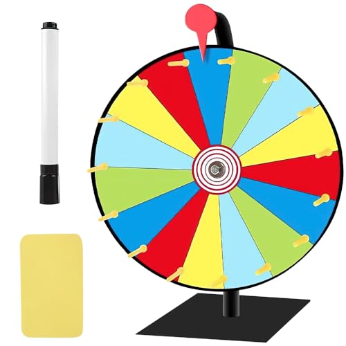 AEUZWR Glücksrad zum Drehen, Glücksrad Spielzeug, Spinning Prize Wheel mit Radiergummi und Markierstift, Für Party Karneval Messe Glücksrad Rouletterad von AEUZWR