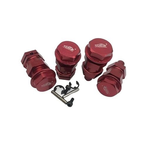 AFCAHEH Upgrade Front Rear Hex Hub Extended Shaft & Wheel Nut Cap Set for 1/5 Rc Car ROFUN ROVAN KM 5B 5T 5SC Buggy Truck Parts(Rood) von AFCAHEH