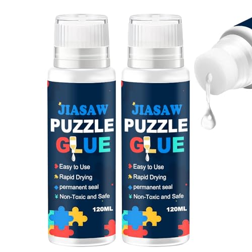 AFEION Puzzle Kleber 240 ml, Transparent Puzzlekleber mit Schwammkopf, Ungiftig und Schnell Trocknend Geeignet für 6000 Puzzleteile, 8 Unzen von AFEION