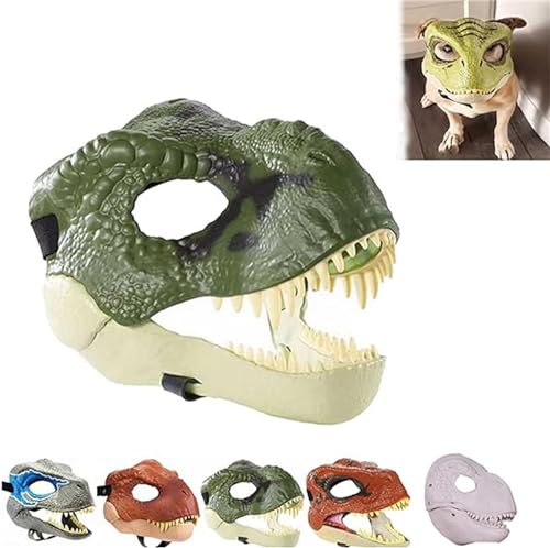 AFGQIANG Dog Dinosaur Mask - Dino Mask - Dinosaur Mask for Dogs - Dinosaur Mask Moving Jaw - Skull Dog Mask with Lifelike Teeth and Open Jaw (A) von AFGQIANG