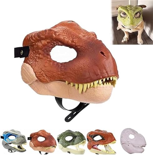 AFGQIANG Dog Dinosaur Mask - Dino Mask - Dinosaur Mask for Dogs - Dinosaur Mask Moving Jaw - Skull Dog Mask with Lifelike Teeth and Open Jaw (B) von AFGQIANG