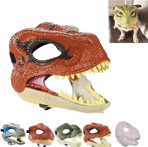 AFGQIANG Dog Dinosaur Mask - Dino Mask - Dinosaur Mask for Dogs - Dinosaur Mask Moving Jaw - Skull Dog Mask with Lifelike Teeth and Open Jaw (D) von AFGQIANG