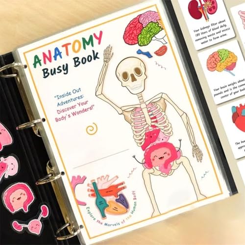 Human Anatomy Busy Book,Human Anatomy Sensory Education Book,Human Body Anatomy Busy Book for Kids,Montessori Human Organ Match Preschool Interactive Anatomy Busy Book,Unlock The Secrets of Human Body von AFGQIANG