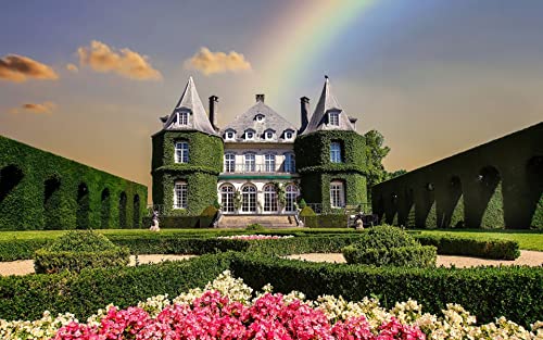 1000 Puzzles für Erwachsene und Kinder Domaine régional Solvay (Château de La Hulpe) Puzzle-Set aus Karton, Lernspielzeug, Herausforderungs-Puzzle-Spielzeug, Heimdekorationsgeschenke, 38 x 26 cm von AFHMZ