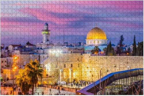 1000 Teile Puzzle Altstadt von Jerusalem Altstadt DIY Kinder Lernpuzzle Dekompressionsgeschenk für Erwachsene Kreative Spiele Spielzeug Puzzle 52x38CM von AFHMZ