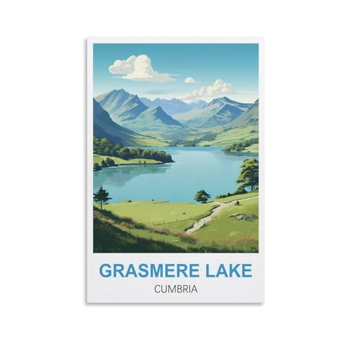 1000-teiliges Puzzle, Grasmere Lake Cumbria Poster Puzzle 1000-teiliges Holzpuzzle Lernspielzeug für Erwachsene und Kinder, Familien-Dekompressionsspiel, 70 x 50 cm 1000-teiliges Puzzle, Grasmere Lake Cumbria Poster Puzzle 1000-teiliges Holzpuzzle Lernspielzeug für Erwachsene und Kinder, Familien-Dekompressionsspiel, 70 x 50 cm von AFHMZ