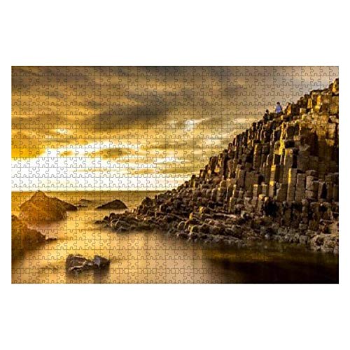 1000-teiliges Puzzle Blick auf den Giant’s Causeway in Nordirland bei Sonnenuntergang mit einem Puzzle, Wanddekoration für Zuhause, Puzzle für Erwachsene, Lernspiele, DIY-Puzzle, 38 x 26 cm von AFHMZ