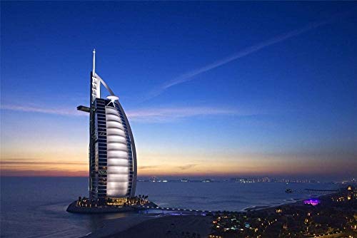 1000-teiliges Puzzle für Erwachsene – Burj Al Arab Sea, VAE, Dubai Hotel, Puzzles, Spiele und Spielzeug für Familienfreunde, Erwachsene Kinder, 1000 Teile, 70 x 50 cm von AFHMZ