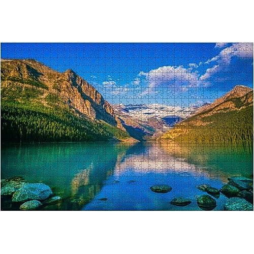 1000-teiliges Puzzle für Erwachsene und Kinder, Lake Louise, Kanadische Berge, Banff, Alberta, Kanada, Puzzle für Erwachsene, Lernspiele, Denksportaufgabe, Druckpuzzle für Erwachsene, 52 x 38 cm von AFHMZ