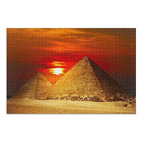 1000-teiliges Puzzle für Erwachsene und Kinder, Pyramiden von Ägypten, Lernspiele, Heimdekoration, 38 x 26 cm von AFHMZ