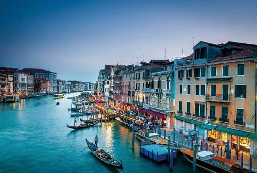 2000 Teile Romantisches europäisches Venedig Canale Grande Italien Venezianische Wasserstraße Abenddämmerung Landschaft Familienunterhaltung Puzzle 70x100CM von AFHMZ