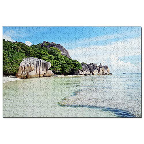 ANSE Source d'Argent La Digue Island Seychellen Puzzle 1000 Teile Spielkunstwerk Reisesouvenir 70x50CM von AFHMZ