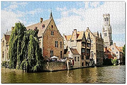 Belgien Belfort Brügge Puzzle für Erwachsene 1000 Teile Holz Reisegeschenk Souvenir 52x38CM von AFHMZ