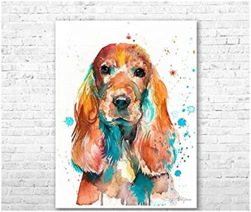 DIY Papierpuzzle Riesenpuzzle für Erwachsene Hund 1000 Teile Englischer Cocker Spaniel Wandaufkleber 52x38CM von AFHMZ