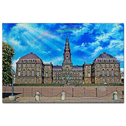 Dänemark Puzzle 1000 Teile Dänemark Schloss Christiansborg Kopenhagen Puzzlespiel Kunstwerk Reisesouvenir 70x50CM von AFHMZ