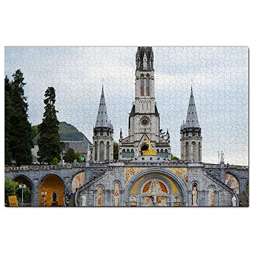 Frankreich Heiligtum Unserer Lieben Frau von Lourdes Puzzle 1000 Teile Spielkunstwerk Reisesouvenir 70x50CM von AFHMZ