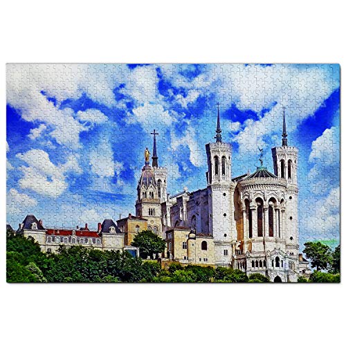 Frankreich Puzzle 1000 Teile Frankreich Fourviere Hill Lyon Puzzle Spiel Kunstwerk Reise Souvenir 100x70CM von AFHMZ