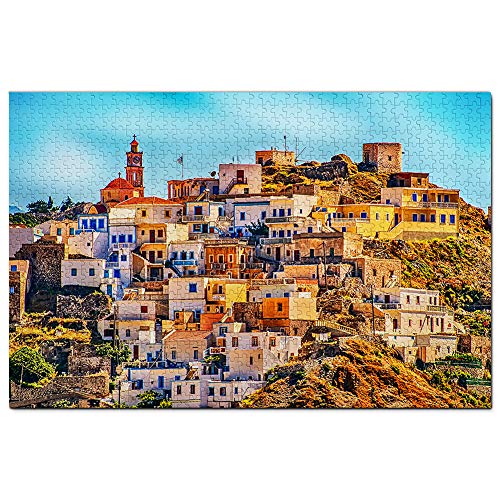 Griechenland Dorf Karpathos Puzzle 1000 Teile Spiel Kunstwerk Reise Souvenir 38x26CM von AFHMZ