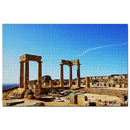 Griechenland: Akropolis von Lindos, Rhodos, Puzzle, 1000 Teile, Spiel, Kunstwerk, Reise-Souvenir, 52 x 38 cm von AFHMZ