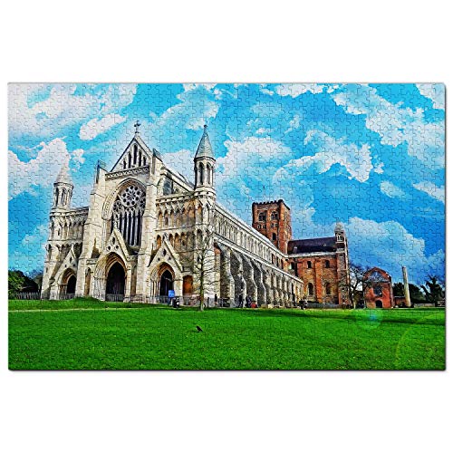 Großbritannien England St. Albans Kathedrale Puzzle für Erwachsene 1000 Teile Reisegeschenk Souvenir 38x26CM von AFHMZ