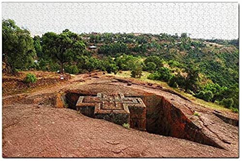 In den Fels gehauene Kirchen von Lalibela, Äthiopien, Puzzle für Erwachsene, 1000 Teile, Reisegeschenk, Souvenir aus Holz, 70 x 50 cm von AFHMZ