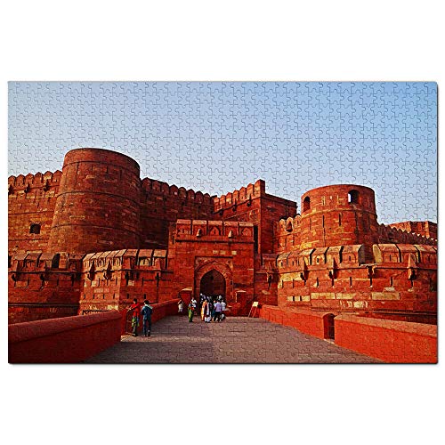 Indien Agra Fort Agra Puzzle 1000 Teile Spiel Kunstwerk Reise Souvenir 52x38CM von AFHMZ