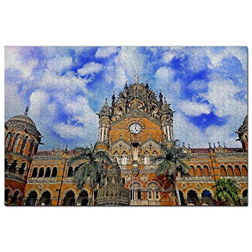 Indien-Puzzle, 1000 Teile, Indien, Chhatrapati Shivaji Terminus Mumbai, Puzzlespiel, Kunstwerk, Reisesouvenir, 100 x 70 cm von AFHMZ