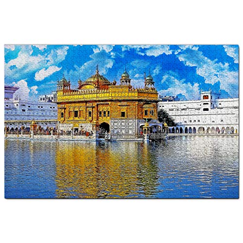 Indien-Puzzle, 1000 Teile, Indien, Goldener Tempel, Amritsar, Puzzlespiel, Kunstwerk, Reisesouvenir, 38 x 26 cm von AFHMZ