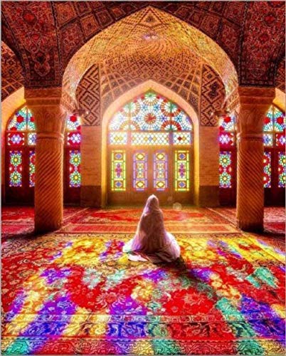 Islamische Moschee Puzzle 1000 Teile Holzpuzzle Intellektuelles Puzzle für Erwachsene Puzzle Spielzeug Muslimische Pilgerbilder Lernspielzeug 38x26CM von AFHMZ