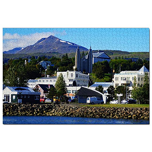 Island Akureyri Kirche Puzzle 1000 Teile Spiel Kunstwerk Reise Souvenir 70x50CM von AFHMZ