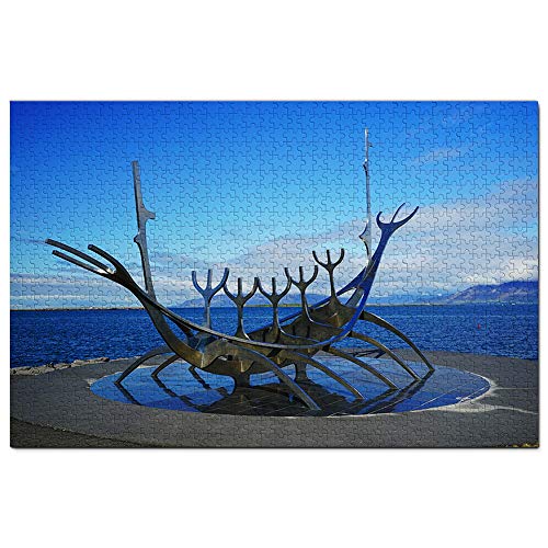 Island Sonnenfahrt Reykjavik Puzzle für Erwachsene 1000 Teile Reisegeschenk Souvenir 70x50CM von AFHMZ