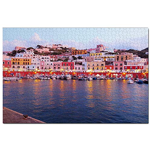 Italien, Hafen der Pontinischen Insel Ponza, Puzzle, 1000 Teile, Spiel, Kunstwerk, Reise-Souvenir, 38 x 26 cm von AFHMZ