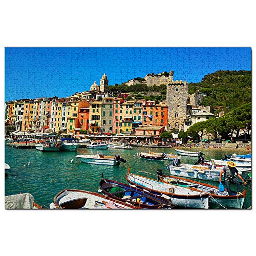 Italien La Spezia Farbige Häuser Puzzle 1000 Teile Spiel Kunstwerk Reise Souvenir 38x26CM von AFHMZ