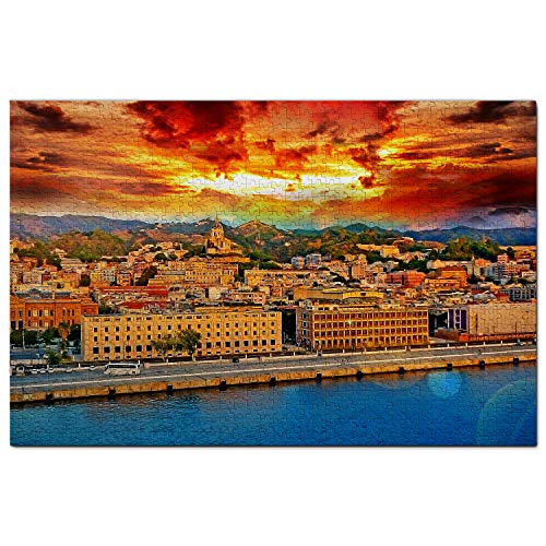 Italien Puzzle 1000 Teile Italien Glockenturm und astronomische Uhr Messina Puzzlespiel Kunstwerk Reisesouvenir 100x70CM von AFHMZ