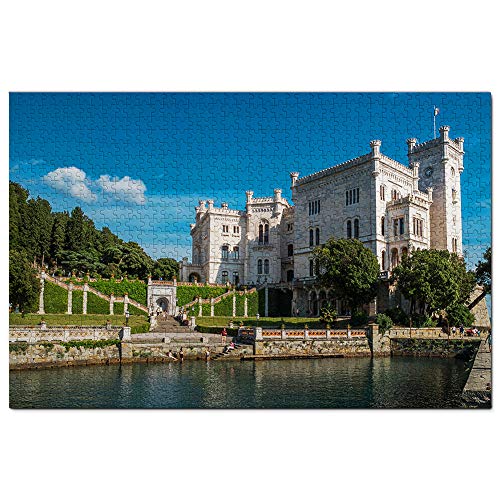 Italien Triest Schloss Puzzle 1000 Teile Spiel Kunstwerk Reise Souvenir 38x26CM von AFHMZ