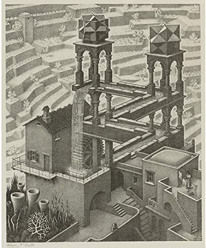 Jigs Puzzle 1000 Teile Zusammensetzen Bild MC Escher Replik Poster Erwachsene Lernspielzeug 70x50CM von AFHMZ