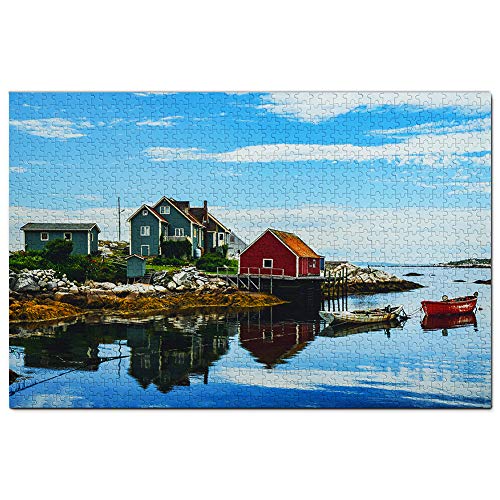 Kanada Hafen Bootshäuser Peggy's Cove Puzzle 1000 Teile Spiel Kunstwerk Reise Souvenir 70x50CM von AFHMZ