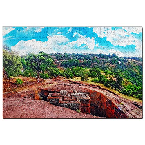 Laden Sie Lalibela Äthiopien Puzzle 1000 Teile, Felskirchen von Lalibela Äthiopien, Spielkunstwerk, Reisesouvenir, 70 x 50 cm herunter von AFHMZ